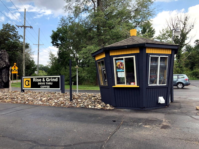 Rise and Grind (Coffee Pot, Bear Claw Coffee) - 2020S Photo Of Rise And Shine And Country Store Bldg (newer photo)